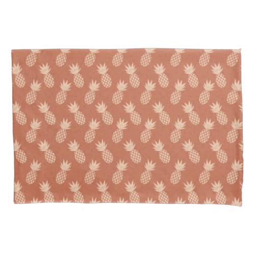 Terracotta  Peach Tropical Pineapple Pattern Pillow Case