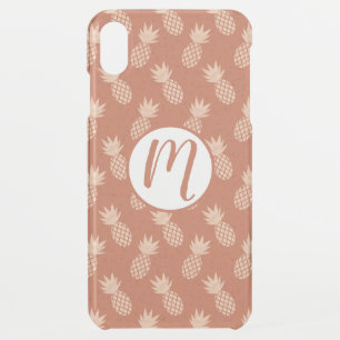 Terracotta & Peach Tropical Pineapple Pattern iPhone XS Max Case