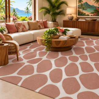 Terracotta Pebble Geometric Modern Rug