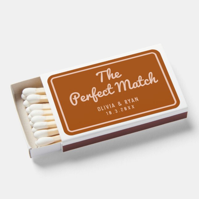 Terracotta Perfect Match Custom Wedding Favors (Front Open)