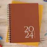 Terracotta Personal 2024 Weekly Planner<br><div class="desc">Simple personal stationery 2024 annual planner with terracotta cover. Annual planner (12 months) with open monthly overviews and weekly planning sheets. Contact for assistance in personalizing.</div>