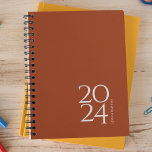 Terracotta Personal Weekly Planner<br><div class="desc">Simple personal stationery annual planner with terracotta cover. Annual planner (12 months) with open monthly overviews and weekly planning sheets. Contact for assistance in personalizing.</div>