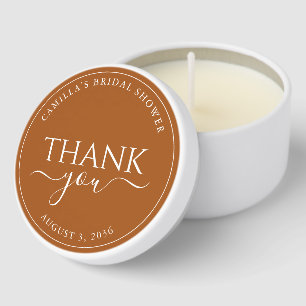 Terracotta Personalized Bridal Shower Thank You Mini Candle Favors