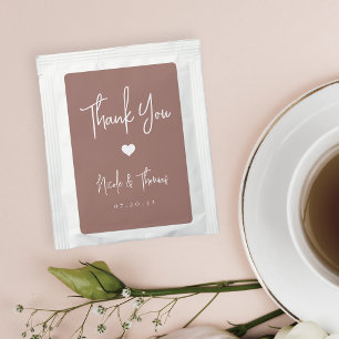 Terracotta Personalized Wedding Favor Tea Bag Drink Mix