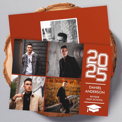 Terracotta Photo Mod Varsity Grad Announcement