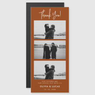 Terracotta Photo Strip Magnetic Wedding Thank You