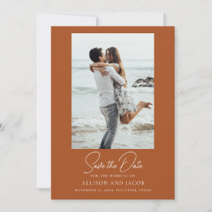Terracotta Photo Wedding Save The Date