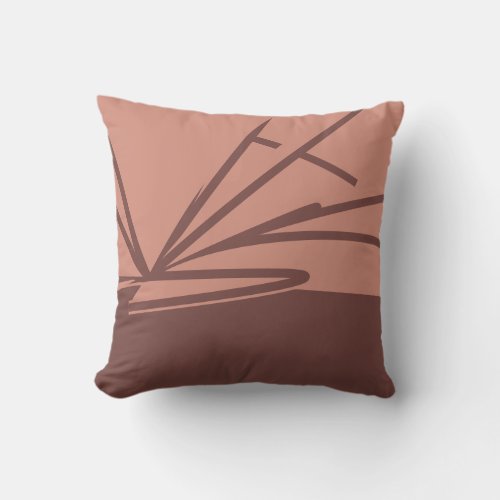 Terracotta Pink Contemporary Lines Throw Pillow