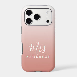 Terracotta Pink Ombre Script Future Mrs Name iPhone 17 Pro Case