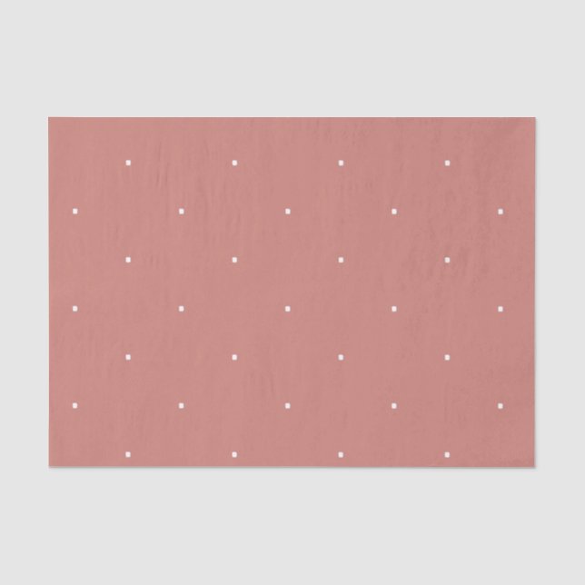 Terracotta Pink White Pattern Tissue Paper (Front)