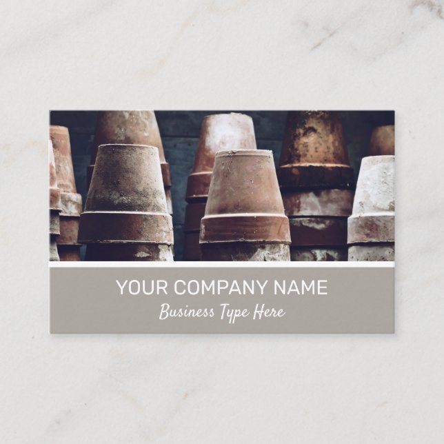 Terracotta Plant Pots Gardening Business Card (Front)