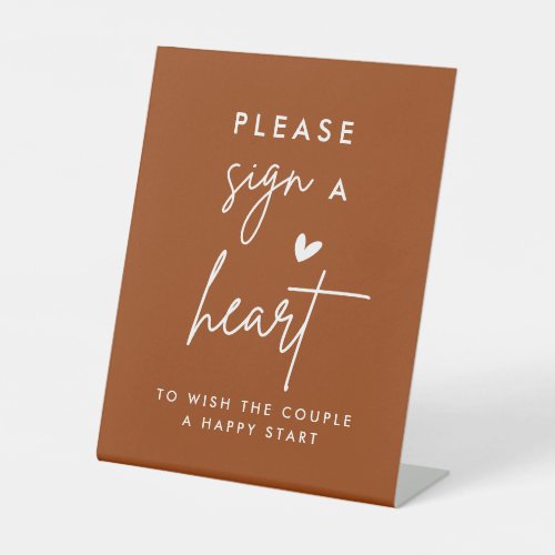 Terracotta Please Sign a Heart Guestbook Sign