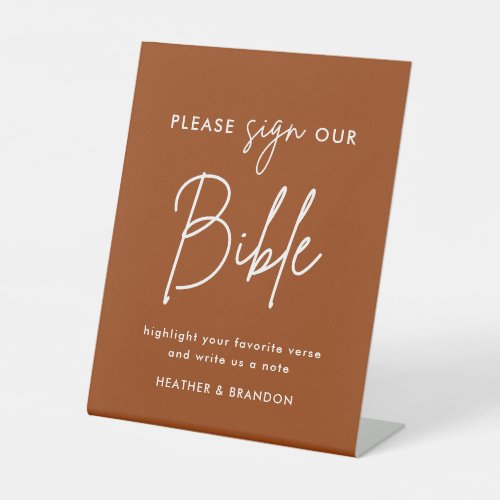 Terracotta Please Sign Our Bible Wedding Guestbook