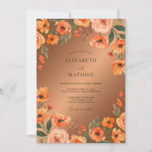 Terracotta Poppy Wedding Invitation