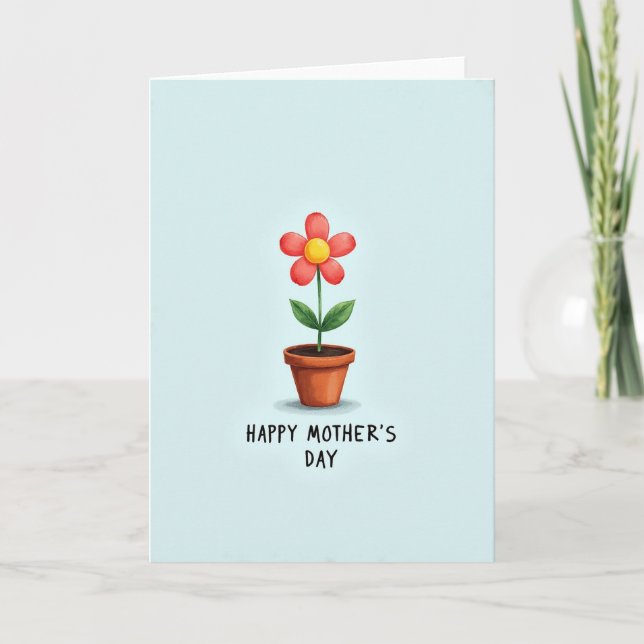 Terracotta Pot Mothers Day Card (Front)