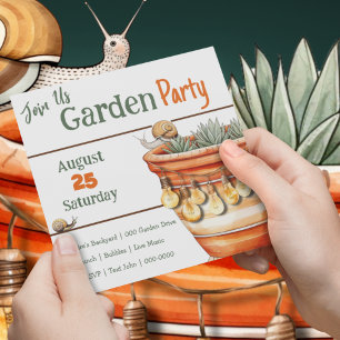 Terracotta Pot with Succulents in the Garden Party Invitation