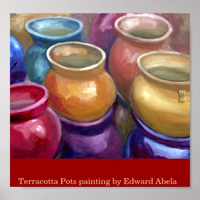 Terracotta pots at a store in Tatum Arizona oil painting by award