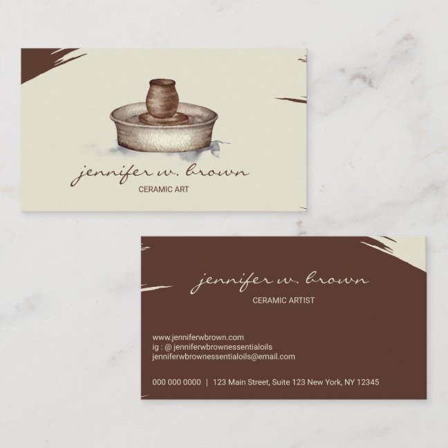 Terracotta Pottery Ceramic Artist Tool sculpture Business Card
