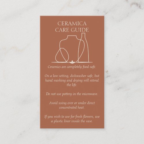 Terracotta Pottery Vase Ceramic Clay Instructions Business Card