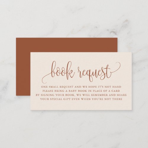 Terracotta Pretty Script Boho Book Request Card