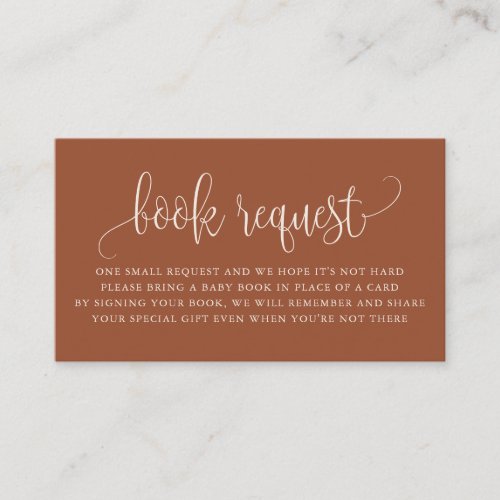 Terracotta Pretty Script Book Request Place Card