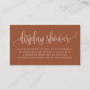 Terracotta Pretty Script Display Shower Card