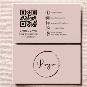 Terracotta Professional Company Logo QR Code Business Card
