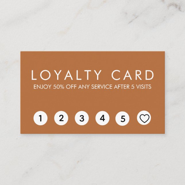 Terracotta Professional Minimalist Loyalty Cards (Front)