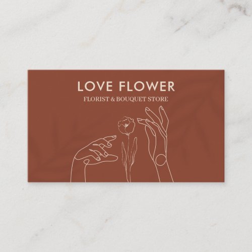Terracotta Psychic Medium Flower and Hands Design Business Card