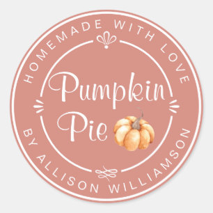 TerraCotta Pumpkin Pie Homemade Classic Round Sticker