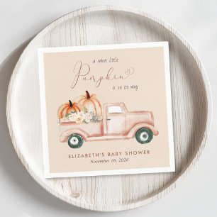 Terracotta Pumpkin Vintage Truck Baby Shower Napkins