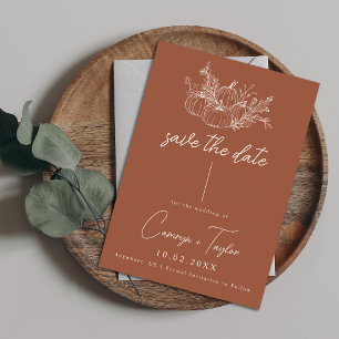 Terracotta Pumpkin Wedding Save the Date