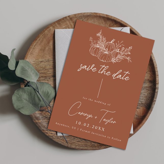 Terracotta Pumpkin Wedding Save the Date (Creator Uploaded)