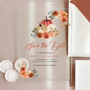 Terracotta Pumpkin Wedding Save the Date