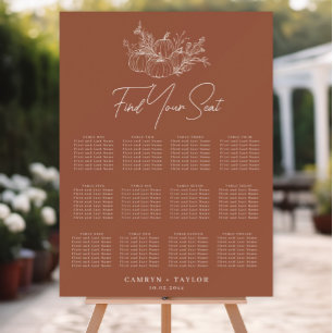 Terracotta Pumpkin Wedding Seating Chart Foam Board