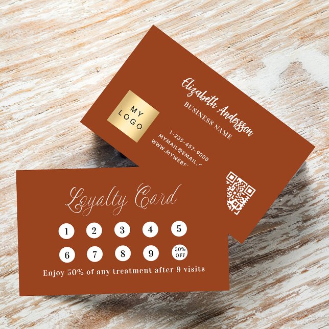 Terracotta qr code corporate logo loyalty card (Creator Uploaded)
