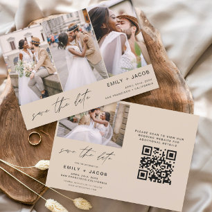 Terracotta QR Code Modern Save the Date 4 Photo