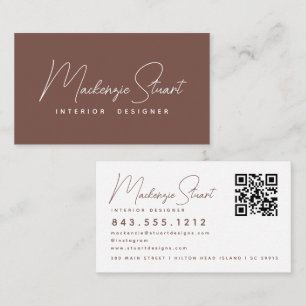 Terracotta QR Code Scannable Professional Modern Business Card