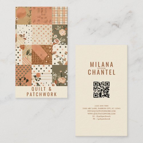 Terracotta Quilt Patchwork Handmade Clothing Business Card