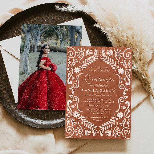 Terracotta Quinceañera Papel Picado Photo