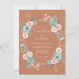 Terracotta Radiant Succulent Wedding Invitation