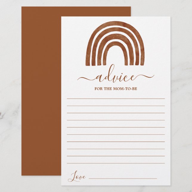 Terracotta Rainbow Advice for the Mom To Be card (Front/Back)