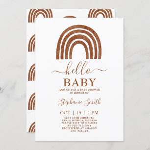 Terracotta Rainbow Baby Shower Invitation