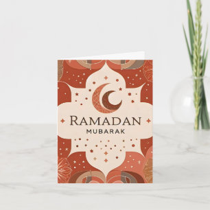 Terracotta Red Craft Ramadan Mubarak Note Card