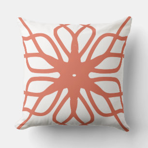 Terracotta red deco throw pillow