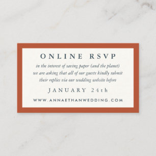 Terracotta Red Frame Wedding Online RSVP Card