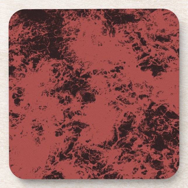 Terracotta red marble texture  beverage coaster (Front)