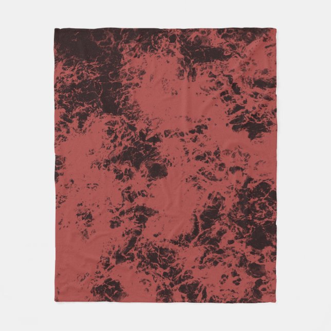 Terracotta red marble texture  fleece blanket (Front)