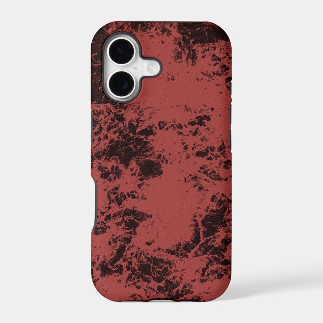 Terracotta red marble texture  iphone case (Back)