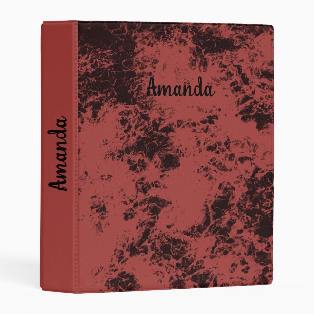 Terracotta red marble texture  mini binder (Front/Spine)